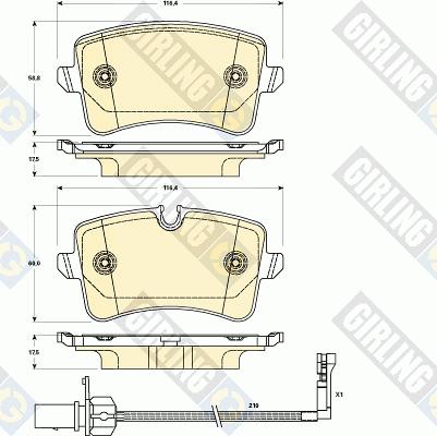 Girling 6119021 - Комплект спирачно феродо, дискови спирачки vvparts.bg