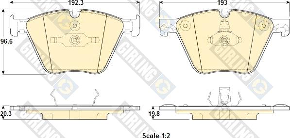 Girling 6119152 - Комплект спирачно феродо, дискови спирачки vvparts.bg