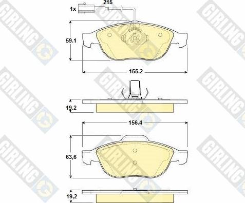 Girling 6114442 - Комплект спирачно феродо, дискови спирачки vvparts.bg