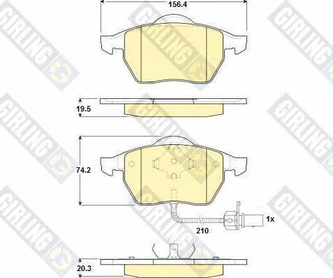 Girling 6114402 - Комплект спирачно феродо, дискови спирачки vvparts.bg