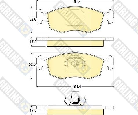 Girling 6114432 - Комплект спирачно феродо, дискови спирачки vvparts.bg