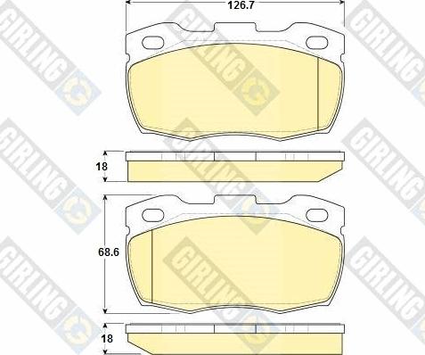 Girling 6114526 - Комплект спирачно феродо, дискови спирачки vvparts.bg