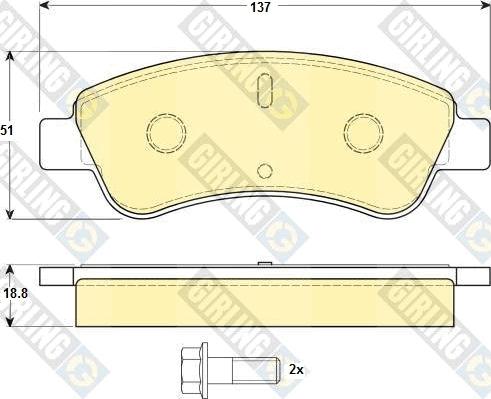 Girling 6114634 - Комплект спирачно феродо, дискови спирачки vvparts.bg