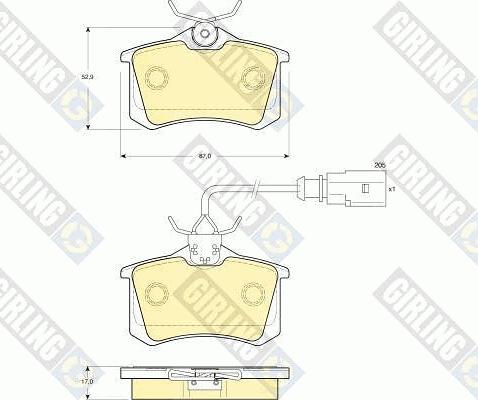 Girling 6114151 - Комплект спирачно феродо, дискови спирачки vvparts.bg