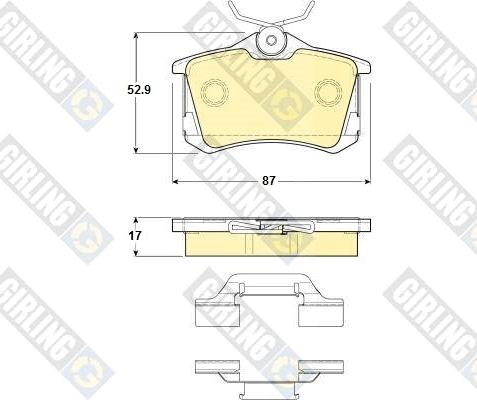 Girling 6114161 - Комплект спирачно феродо, дискови спирачки vvparts.bg