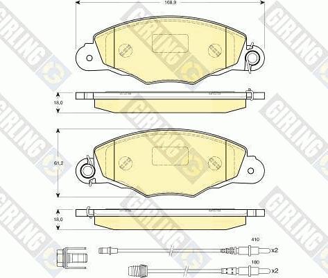 Girling 6114104 - Комплект спирачно феродо, дискови спирачки vvparts.bg