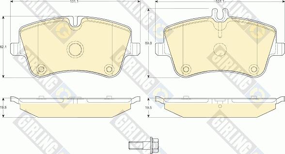 Girling 6114131 - Комплект спирачно феродо, дискови спирачки vvparts.bg