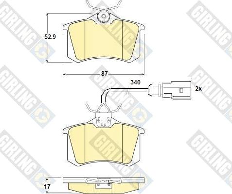 Girling 6114171 - Комплект спирачно феродо, дискови спирачки vvparts.bg