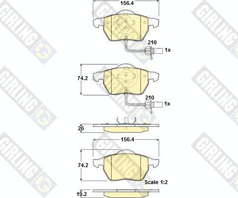 Girling 6114882 - Комплект спирачно феродо, дискови спирачки vvparts.bg