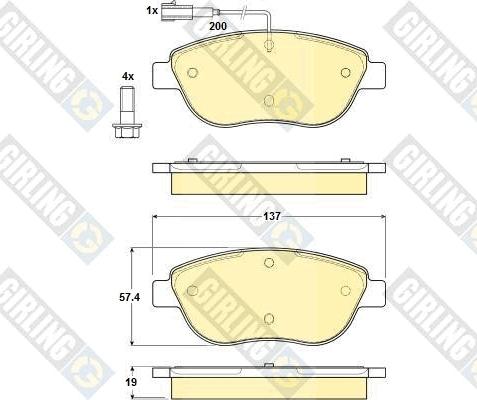 Girling 6114834 - Комплект спирачно феродо, дискови спирачки vvparts.bg