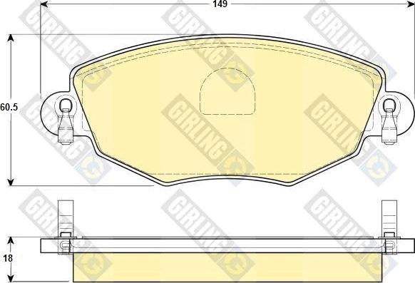 Girling 6114344 - Комплект спирачно феродо, дискови спирачки vvparts.bg