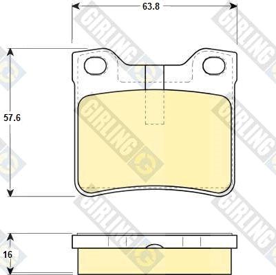 Girling 6114322 - Комплект спирачно феродо, дискови спирачки vvparts.bg