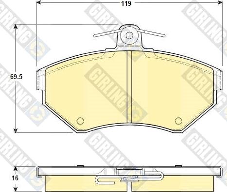 Girling 6114371 - Комплект спирачно феродо, дискови спирачки vvparts.bg