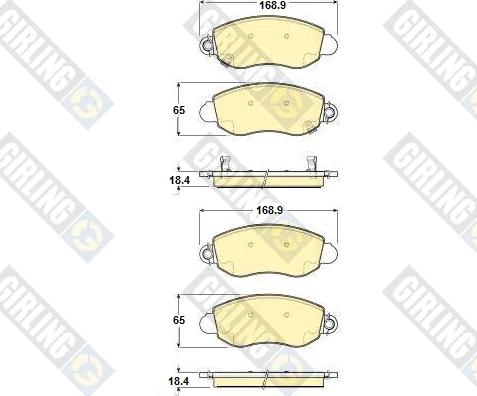 Girling 6114244 - Комплект спирачно феродо, дискови спирачки vvparts.bg