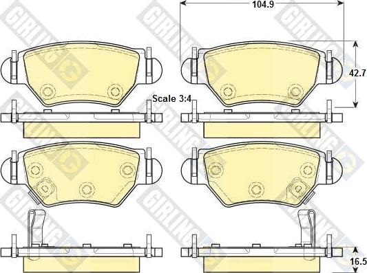 Girling 6114714 - Комплект спирачно феродо, дискови спирачки vvparts.bg