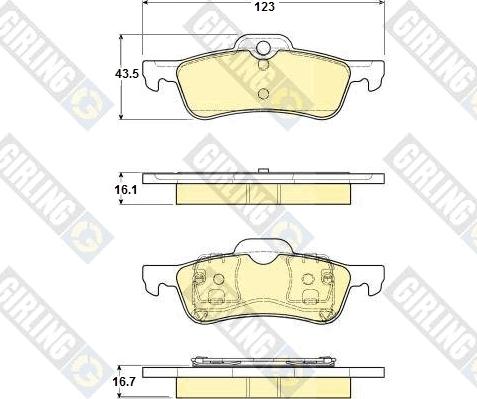 Girling 6114772 - Комплект спирачно феродо, дискови спирачки vvparts.bg