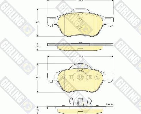 Girling 6115402 - Комплект спирачно феродо, дискови спирачки vvparts.bg