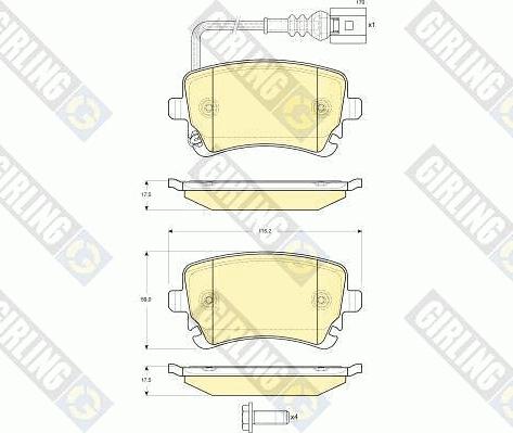 Girling 6115571 - Комплект спирачно феродо, дискови спирачки vvparts.bg