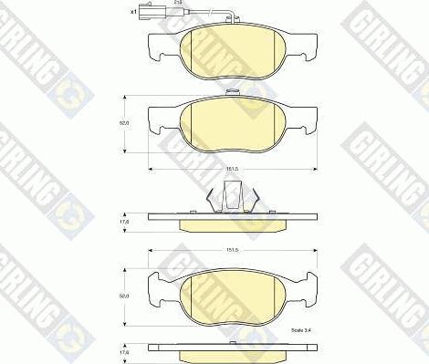 Girling 6115642 - Комплект спирачно феродо, дискови спирачки vvparts.bg