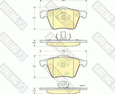 Girling 6115652 - Комплект спирачно феродо, дискови спирачки vvparts.bg