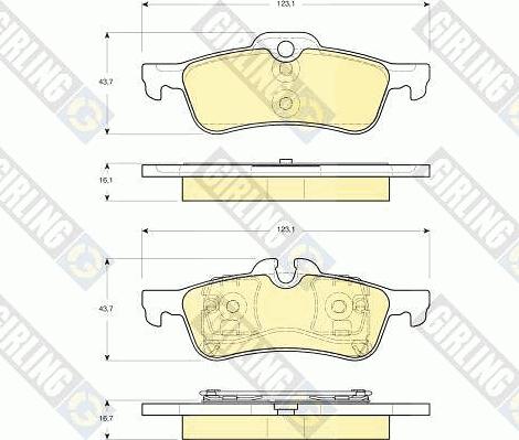 Girling 6115612 - Комплект спирачно феродо, дискови спирачки vvparts.bg