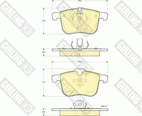 Girling 6115672 - Комплект спирачно феродо, дискови спирачки vvparts.bg