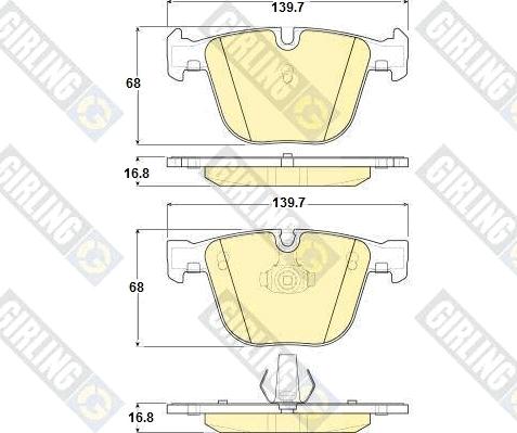 Girling 6115022 - Комплект спирачно феродо, дискови спирачки vvparts.bg