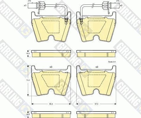 Girling 6115079 - Комплект спирачно феродо, дискови спирачки vvparts.bg