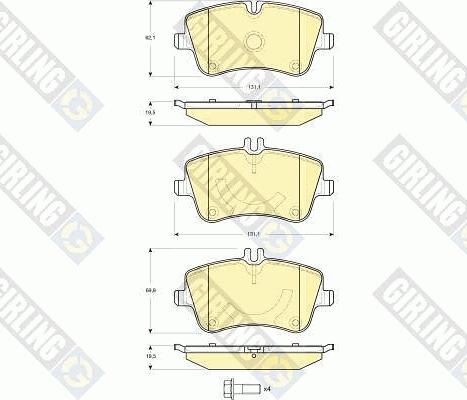 Girling 6115141 - Комплект спирачно феродо, дискови спирачки vvparts.bg