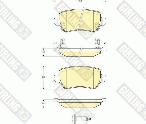 Girling 6115151 - Комплект спирачно феродо, дискови спирачки vvparts.bg