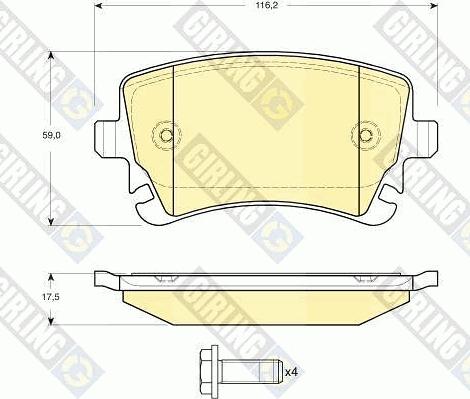 Girling 6115161 - Комплект спирачно феродо, дискови спирачки vvparts.bg