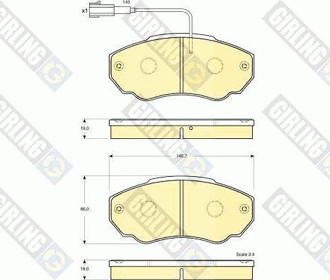 Girling 6115179 - Комплект спирачно феродо, дискови спирачки vvparts.bg