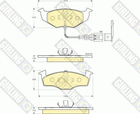 Girling 6115862 - Комплект спирачно феродо, дискови спирачки vvparts.bg