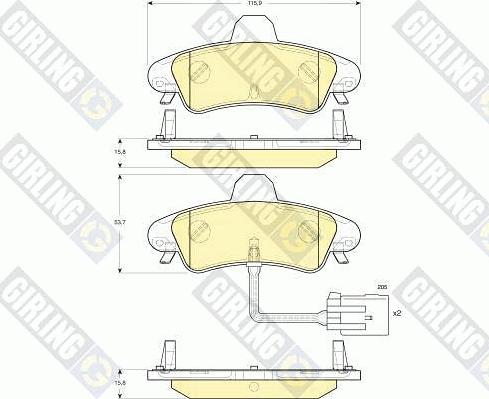 Girling 6115813 - Комплект спирачно феродо, дискови спирачки vvparts.bg