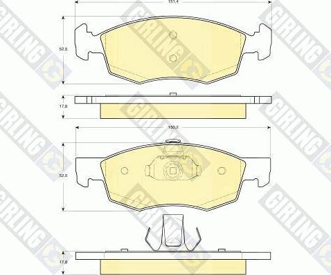 Girling 6115882 - Комплект спирачно феродо, дискови спирачки vvparts.bg