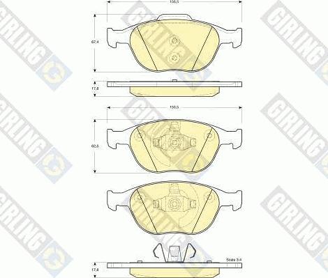 Girling 6115322 - Комплект спирачно феродо, дискови спирачки vvparts.bg