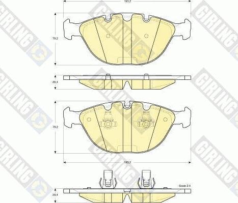 Girling 6115292 - Комплект спирачно феродо, дискови спирачки vvparts.bg