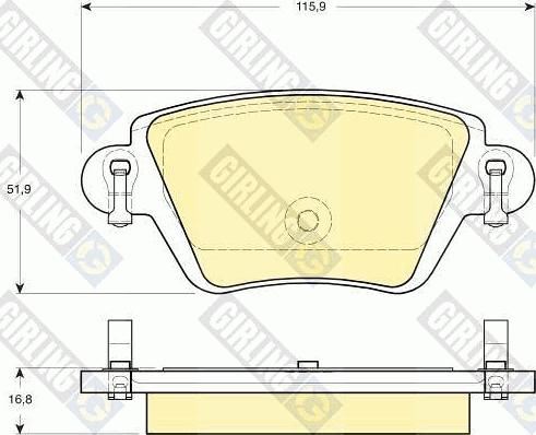 Girling 6115254 - Комплект спирачно феродо, дискови спирачки vvparts.bg