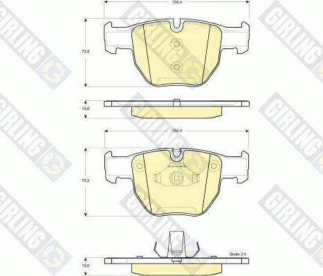 Girling 6115262 - Комплект спирачно феродо, дискови спирачки vvparts.bg