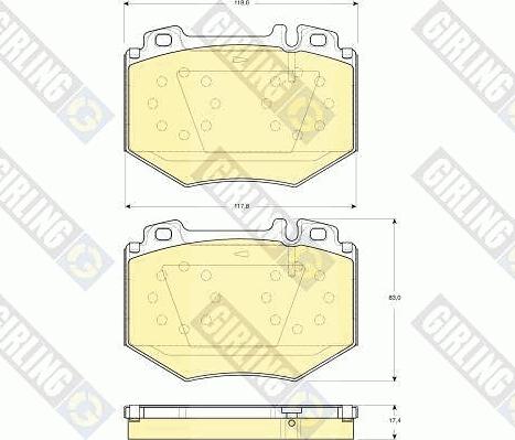 Girling 6115759 - Комплект спирачно феродо, дискови спирачки vvparts.bg