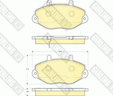 Girling 6115734 - Комплект спирачно феродо, дискови спирачки vvparts.bg