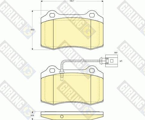 Girling 6116449 - Комплект спирачно феродо, дискови спирачки vvparts.bg