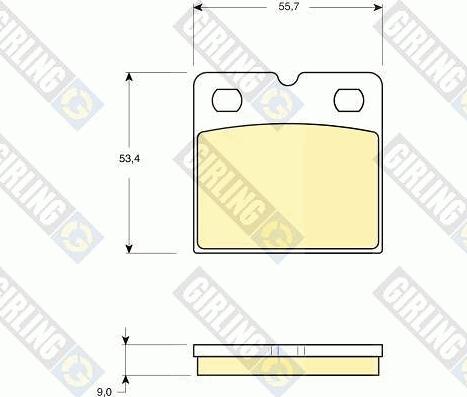 Girling 6116419 - Комплект феродо за накладки, дискова ръчна спирачка vvparts.bg