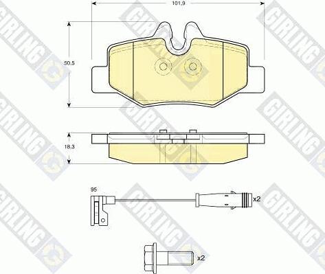 Girling 6116014 - Комплект спирачно феродо, дискови спирачки vvparts.bg