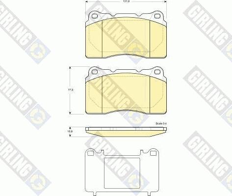 Girling 6116089 - Комплект спирачно феродо, дискови спирачки vvparts.bg