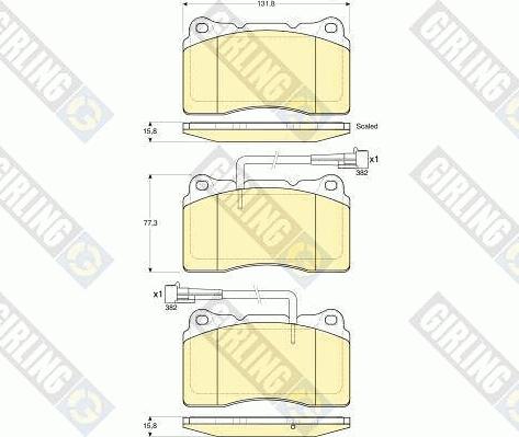 Girling 6116039 - Комплект спирачно феродо, дискови спирачки vvparts.bg