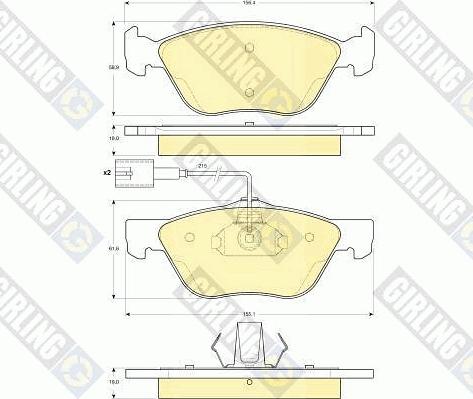 Girling 6116022 - Комплект спирачно феродо, дискови спирачки vvparts.bg