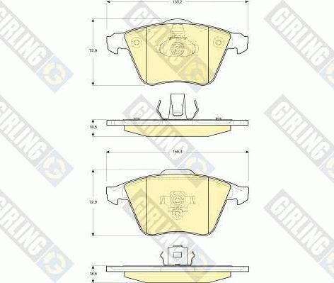 Girling 6116072 - Комплект спирачно феродо, дискови спирачки vvparts.bg