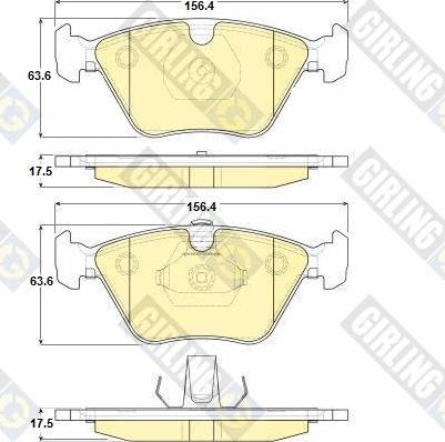 Girling 6116192 - Комплект спирачно феродо, дискови спирачки vvparts.bg