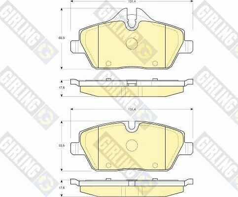 Girling 6116111 - Комплект спирачно феродо, дискови спирачки vvparts.bg